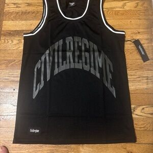 Civil Regime Black Mesh Tank Top large
